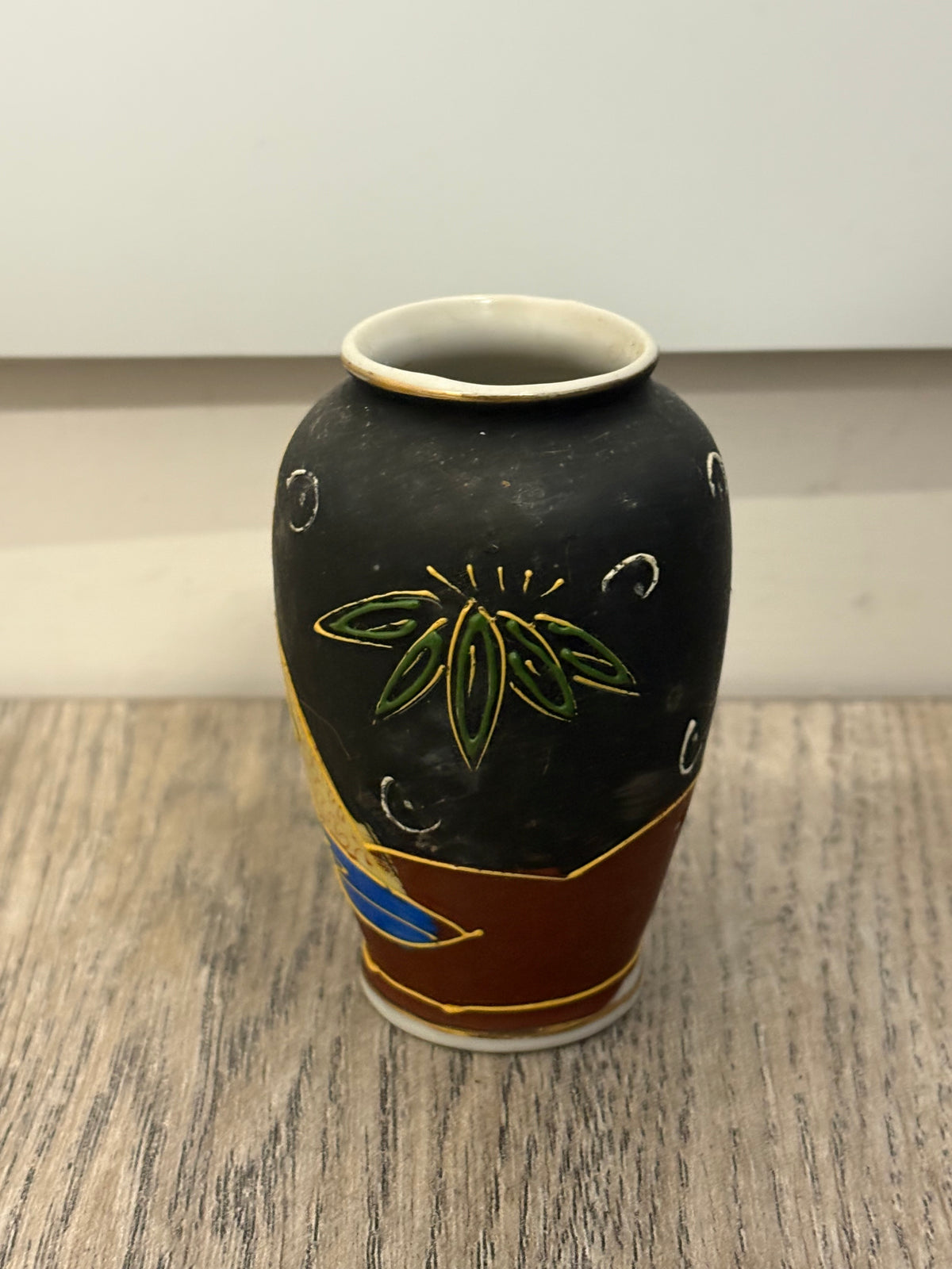 Vintage Miniature Japanese Satsuma-style Vase with Geisha