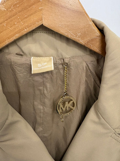Michael Kors Women’s Beige Double Breasted Short Trench Jacket Size S