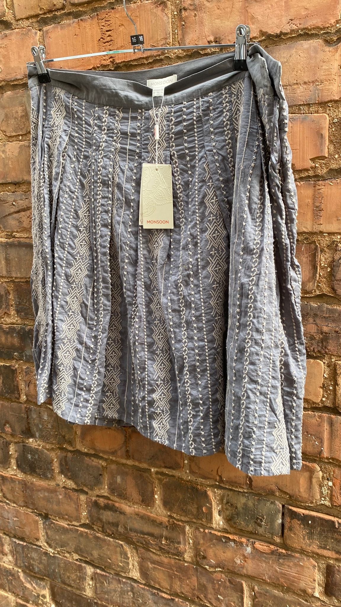 Monsoon Grey A Line Skirt, 16, BNWT