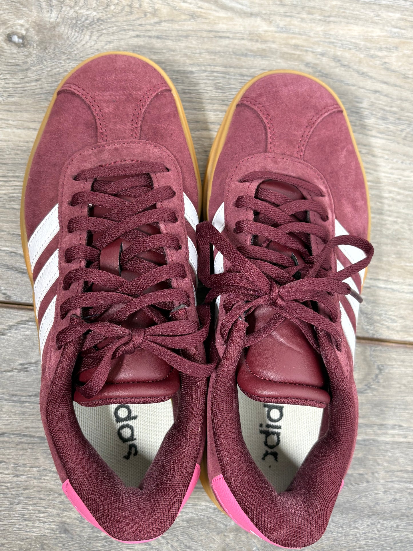 Adidas Womens VL Court Bold Burgundy Trainers Size 3