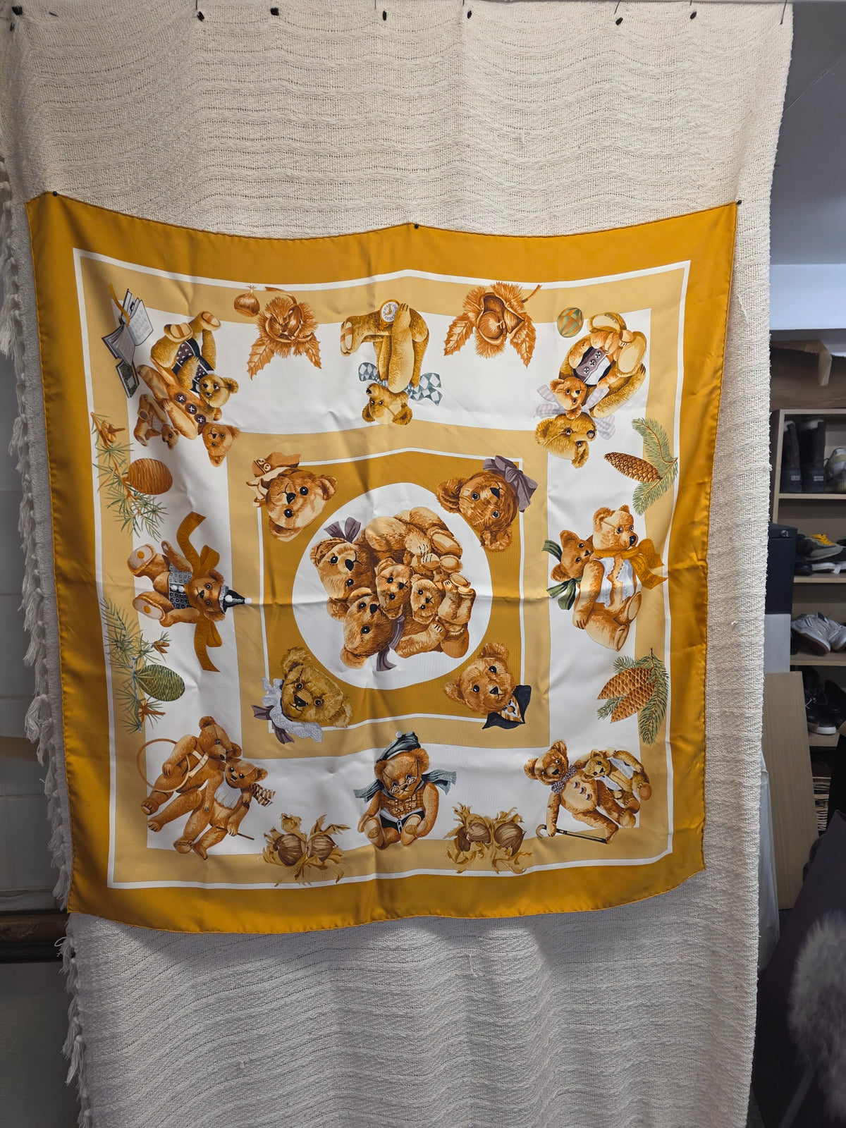 Hermès Vintage Teddy Bear Scarf 100% Silk