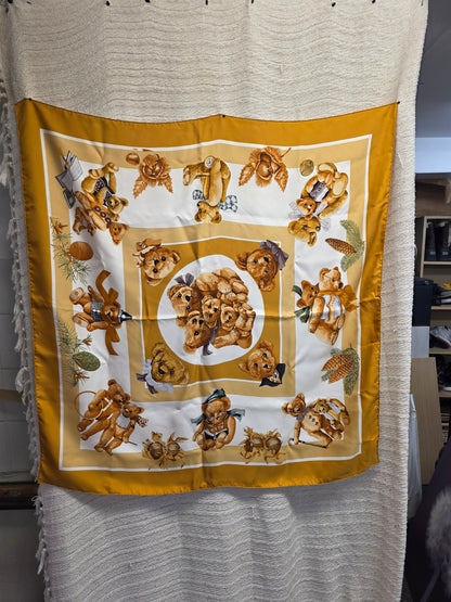 Hermès Vintage Teddy Bear Scarf 100% Silk