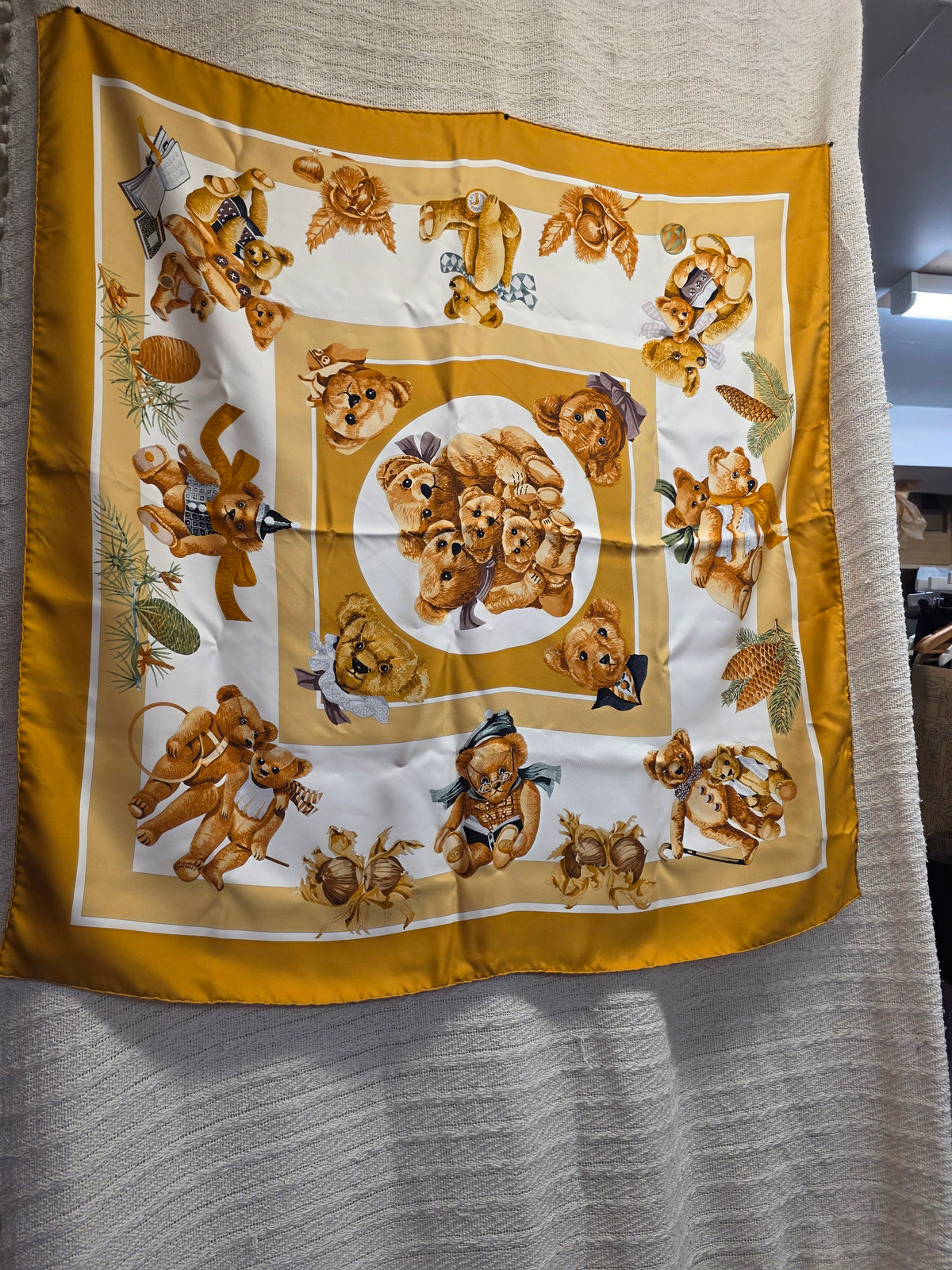 Hermès Vintage Teddy Bear Scarf 100% Silk