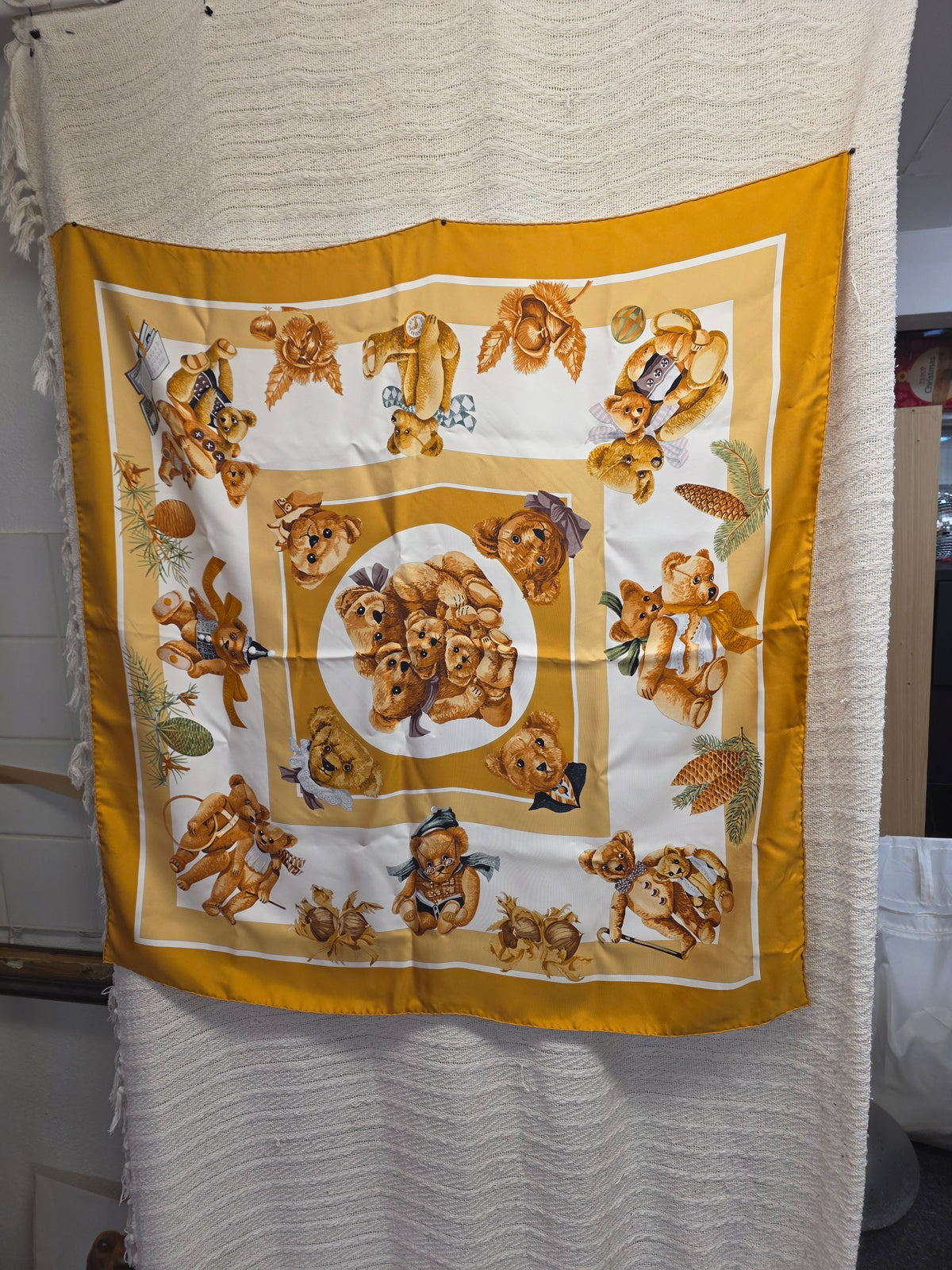 Hermès Vintage Teddy Bear Scarf 100% Silk