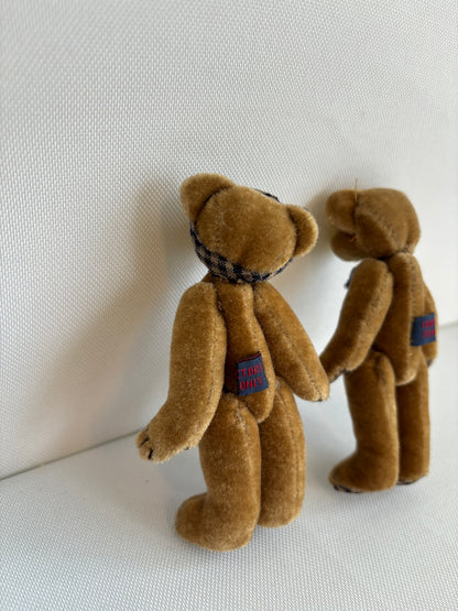Boyd Hand Made Collectable 4 inch Jointed Teddy Bear Figures Light Brown (Pair - Mr and Mrs)