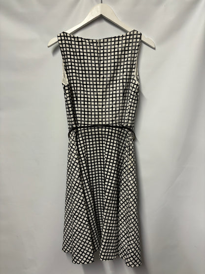 MaxMara Studio Black and White Belted A-line Dress 12 BNWT