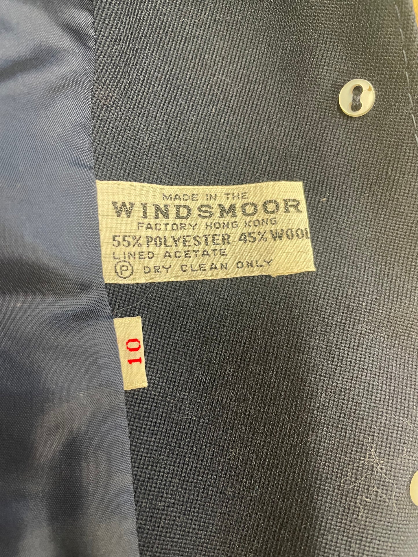 Vintage Windsmoor 3 Piece Suit Navy Size 10