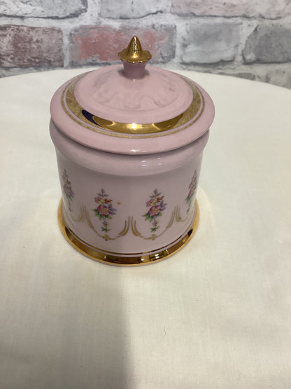 Pink Hand Painted Porcelain tea cups and sugar bowl set