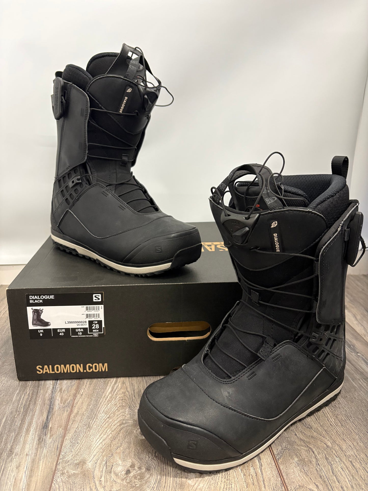 Salomon Mens Dialogue Black Snowboard Boots Size 9 - BNIB