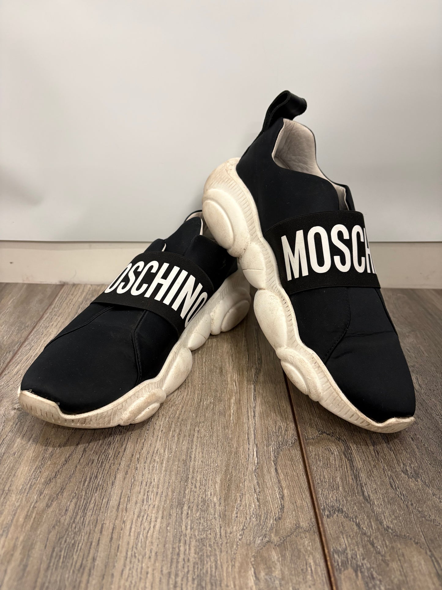 Moschino Black Slip-On Trainers Size 6.5 (EU 40)