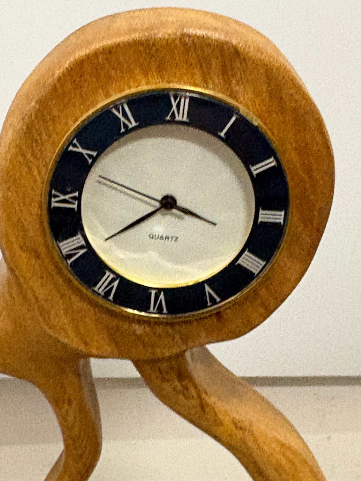 Sculptural Wooden Clock by P. Barlow (Untested)