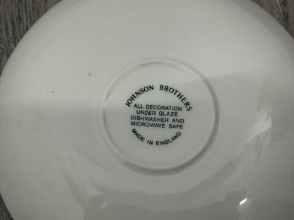 Vintage Johnson Brothers Orbit Red/White 12-Piece Teaset