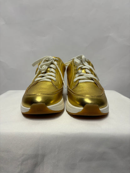 Ralph Lauren Gold Metallic Low Reaghan Trainers 4.5