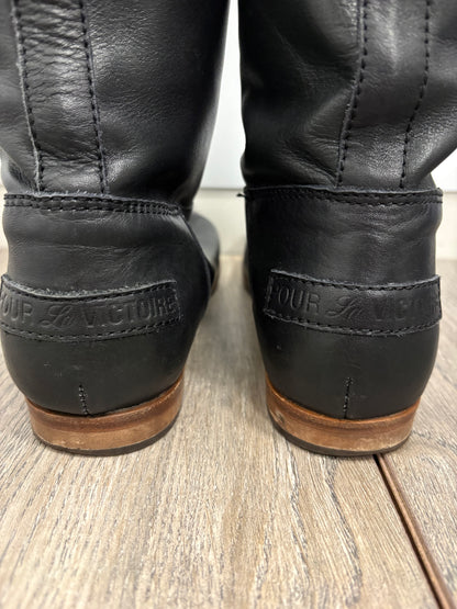 Pour La Victoire Black Leather Riding Boots Size 6.5 (US 8.5)