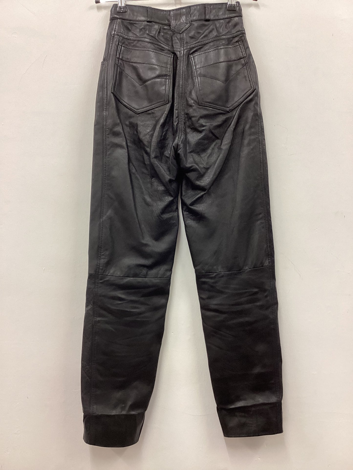 Vintage 90’s Y2K Black Leather Pants Size Small 24” Waist