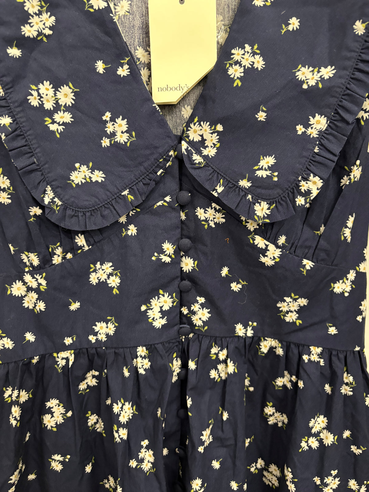 Nobody’s Child Navy and White Floral Midi-Dress Size 12 - BNWT