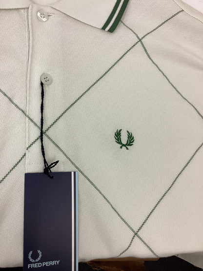 BNWT Fred Perry XL Green Check Polo Shirt