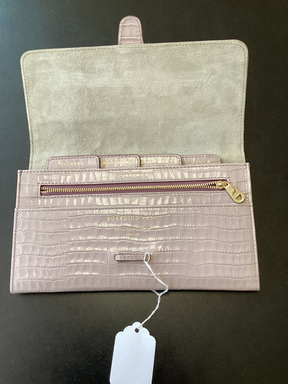 Aspinal of London  Crocodile embossed Travel Wallet Mauve