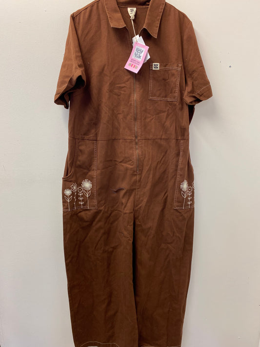 BNWT Lucy and Yak Ragan Jumpsuit Organic Cotton Cappucchino Size 24