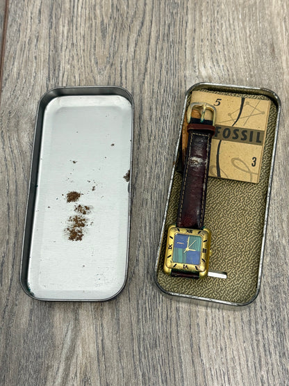Vintage Fossil Watch with Presentation Tin