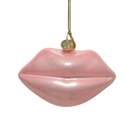 This image shows a lip hanging decorations. They are full lips in a pale pink shade.