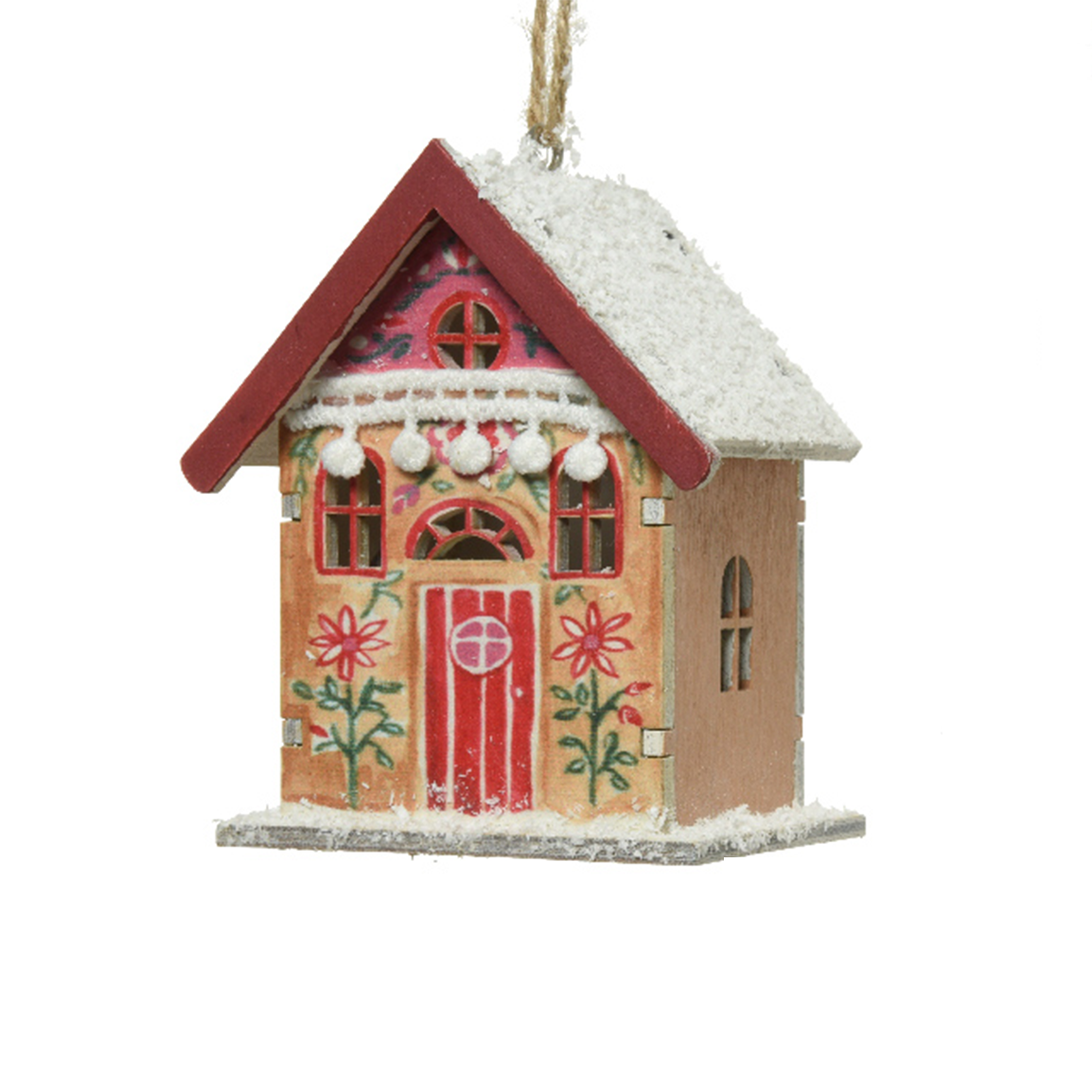 Brown nordic style house tree decoration.