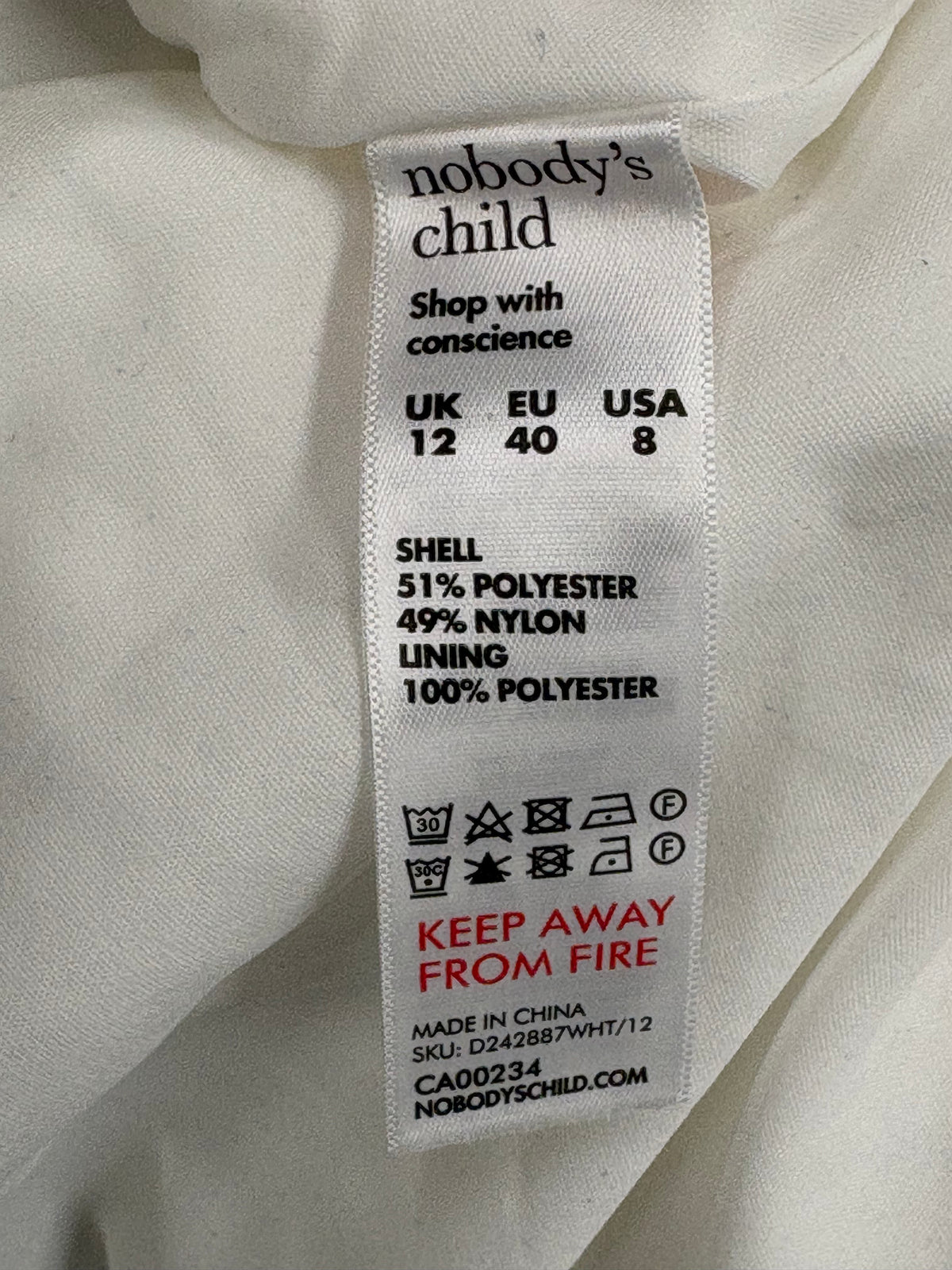 Nobody's Child White Off Shoulder Verna Midi Bridal Dress Size 12