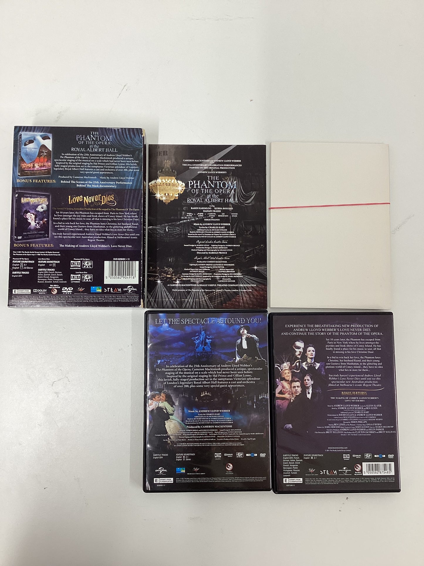 The Phantom Of The Opera and Love Never Dies DVD Box Set