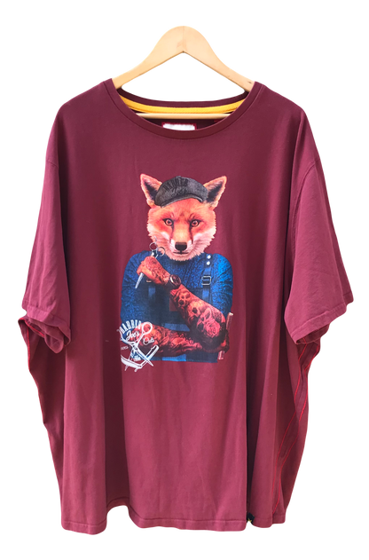 Joe Browns 5XL Dark Red T-shirt With Fox Print