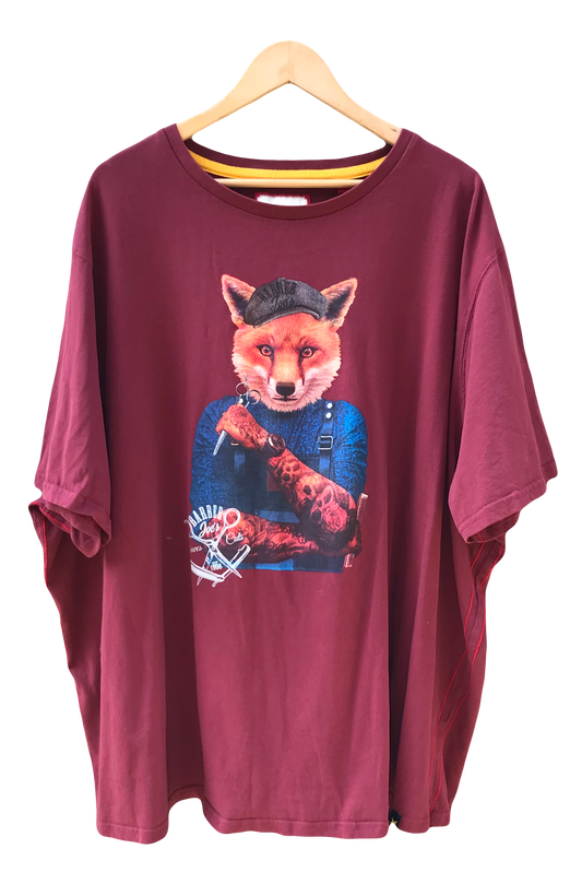 Joe Browns 5XL Dark Red T-shirt With Fox Print