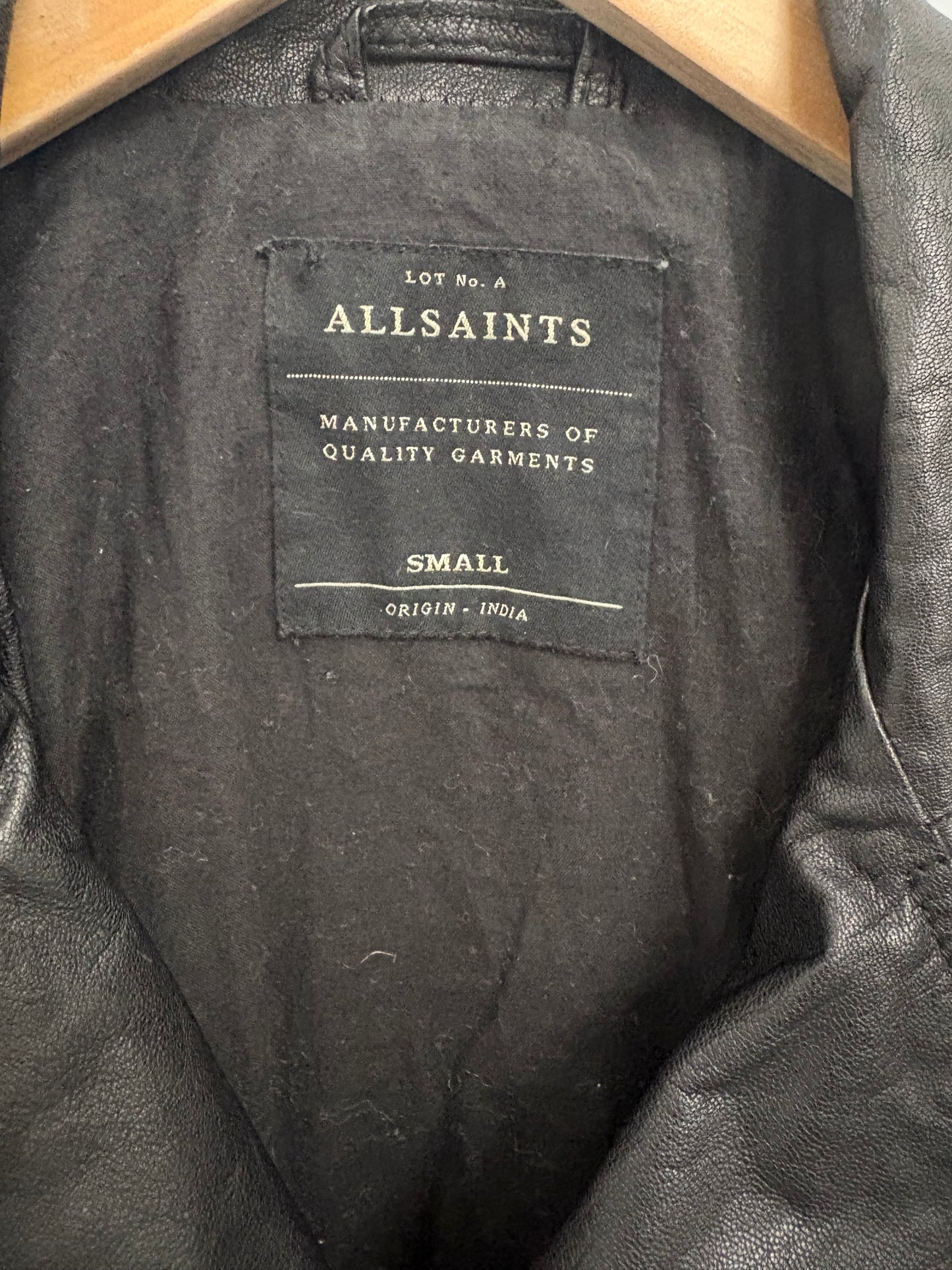 AllSaints Conroy Men’s Leather Biker Jacket Size S