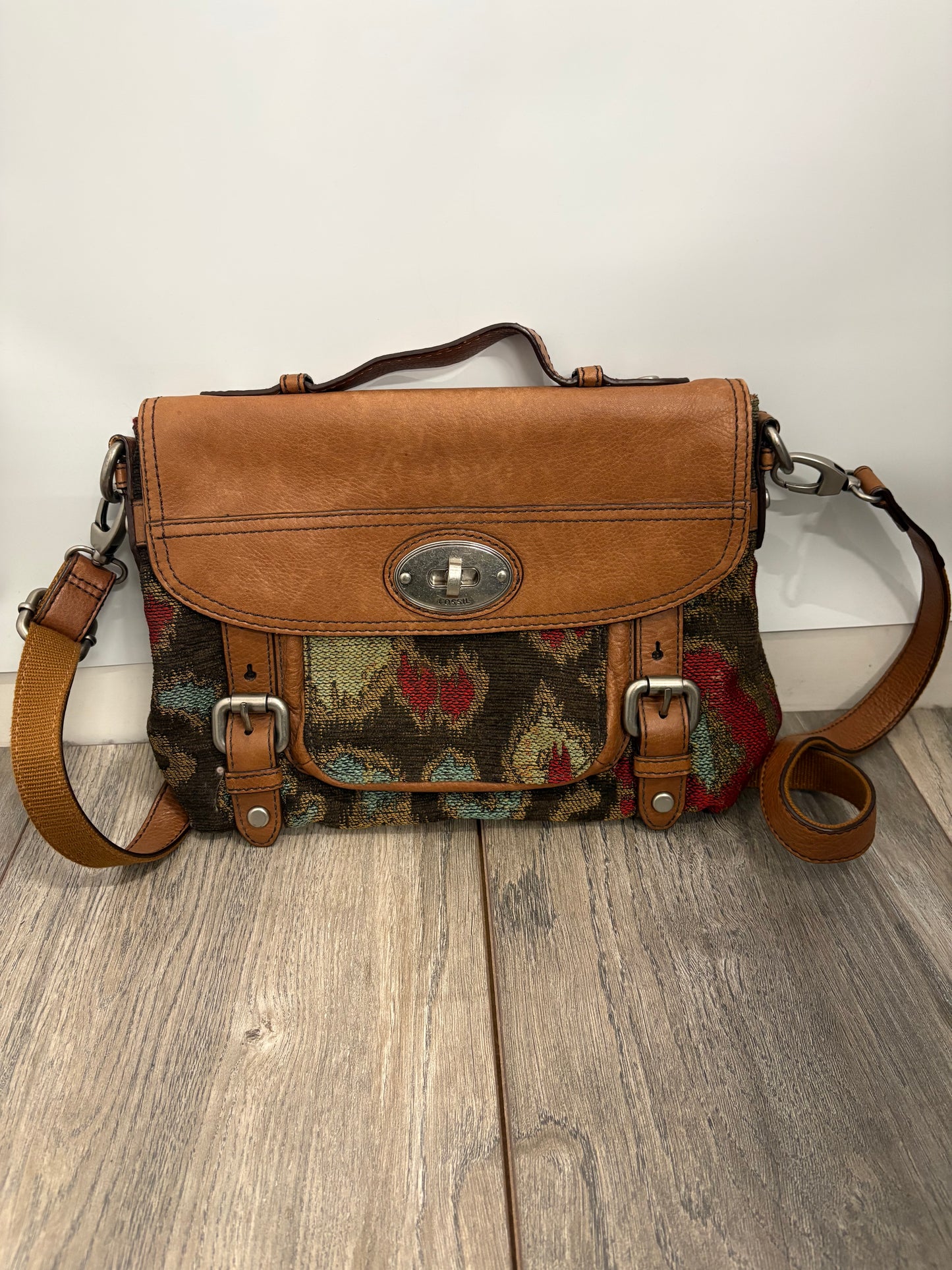 Fossil Maddox Patterned Leather Crossbody Bag
