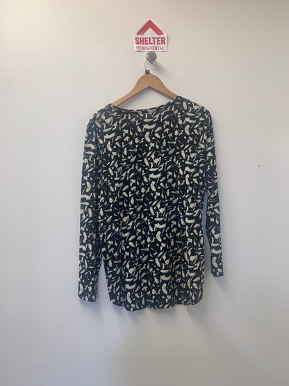 BNWT Sfera Basic Monochrome Black & White Abstract Print Shirt