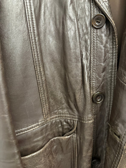 Vintage Mens St Michael Leather Coat Size L