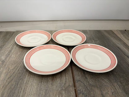 Vintage Johnson Brothers Orbit Red/White 12-Piece Teaset
