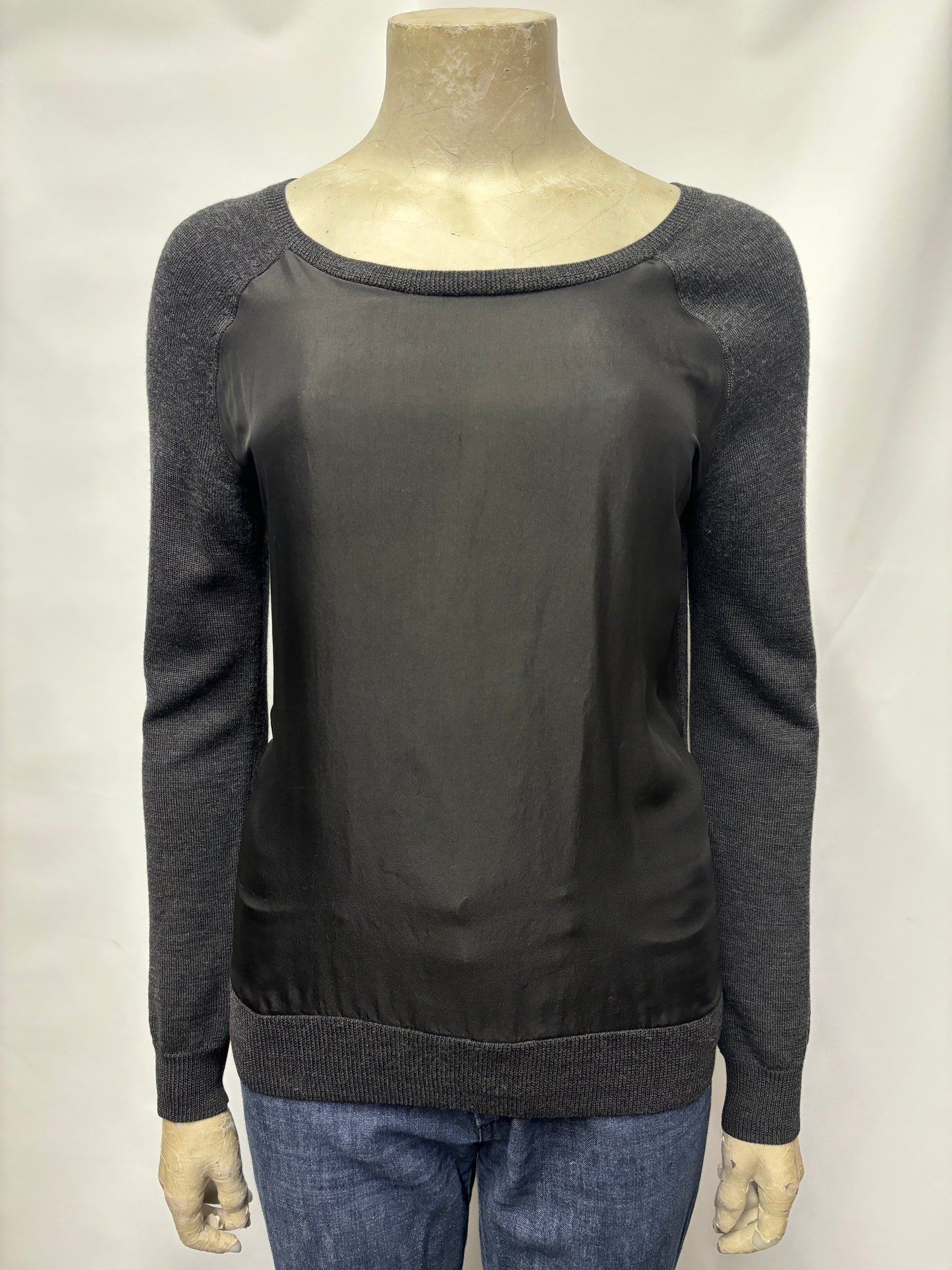 AllSaints Black Silk and Wool Knitted Jumper 8