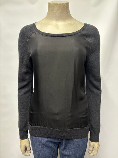 AllSaints Black Silk and Wool Knitted Jumper 8