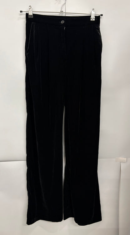 Nobody's Child Black High-Waisted Wide Leg Velvet Trousers Size 8 - BNWT