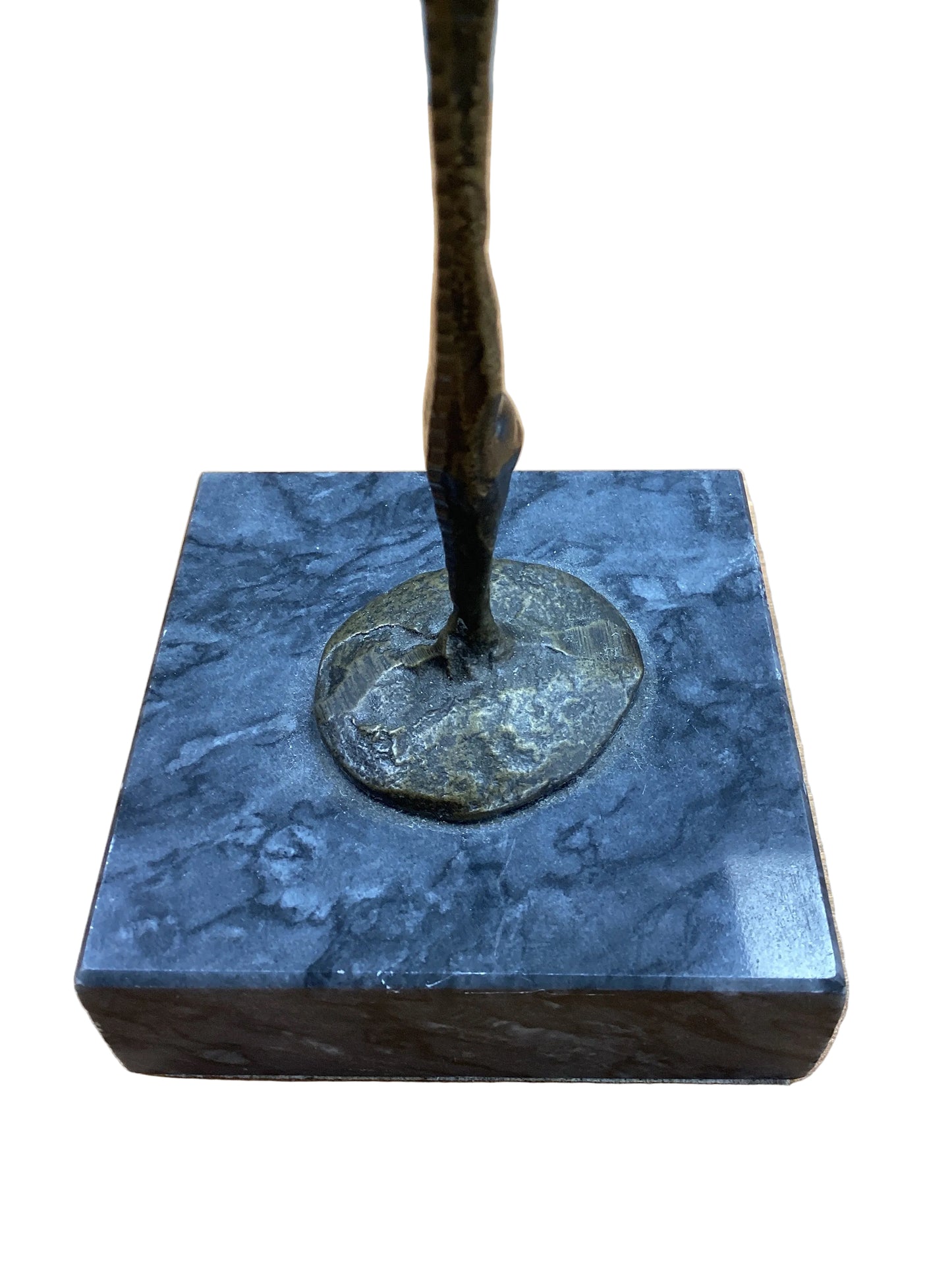 Brutalist Bronze Ballerina On Marble Sculpture