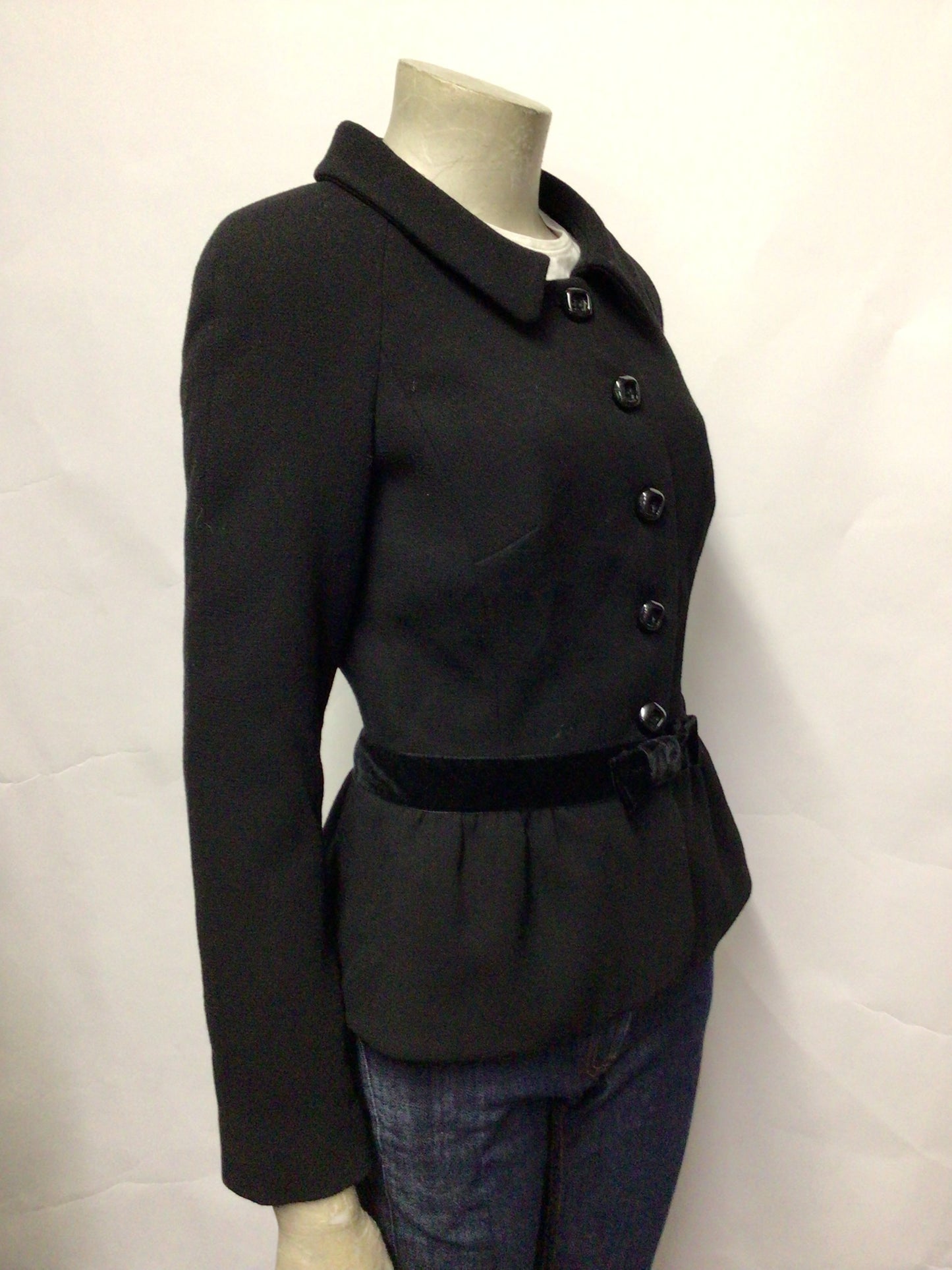 Luisa Spagnoli Black Wool Peplum Jacket 8