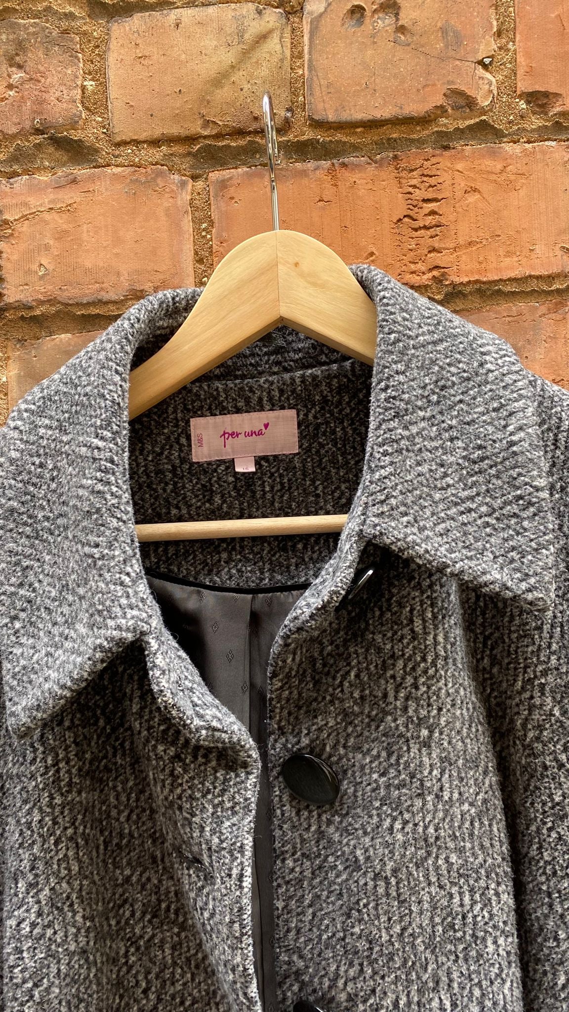 M&S Wool blend Grey Coat 16