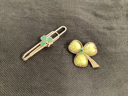 Vintage Shamrock Broach And Tie Pin