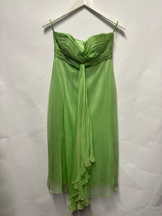 Jacques Azagury Mint Green Sheer Strapless Dress