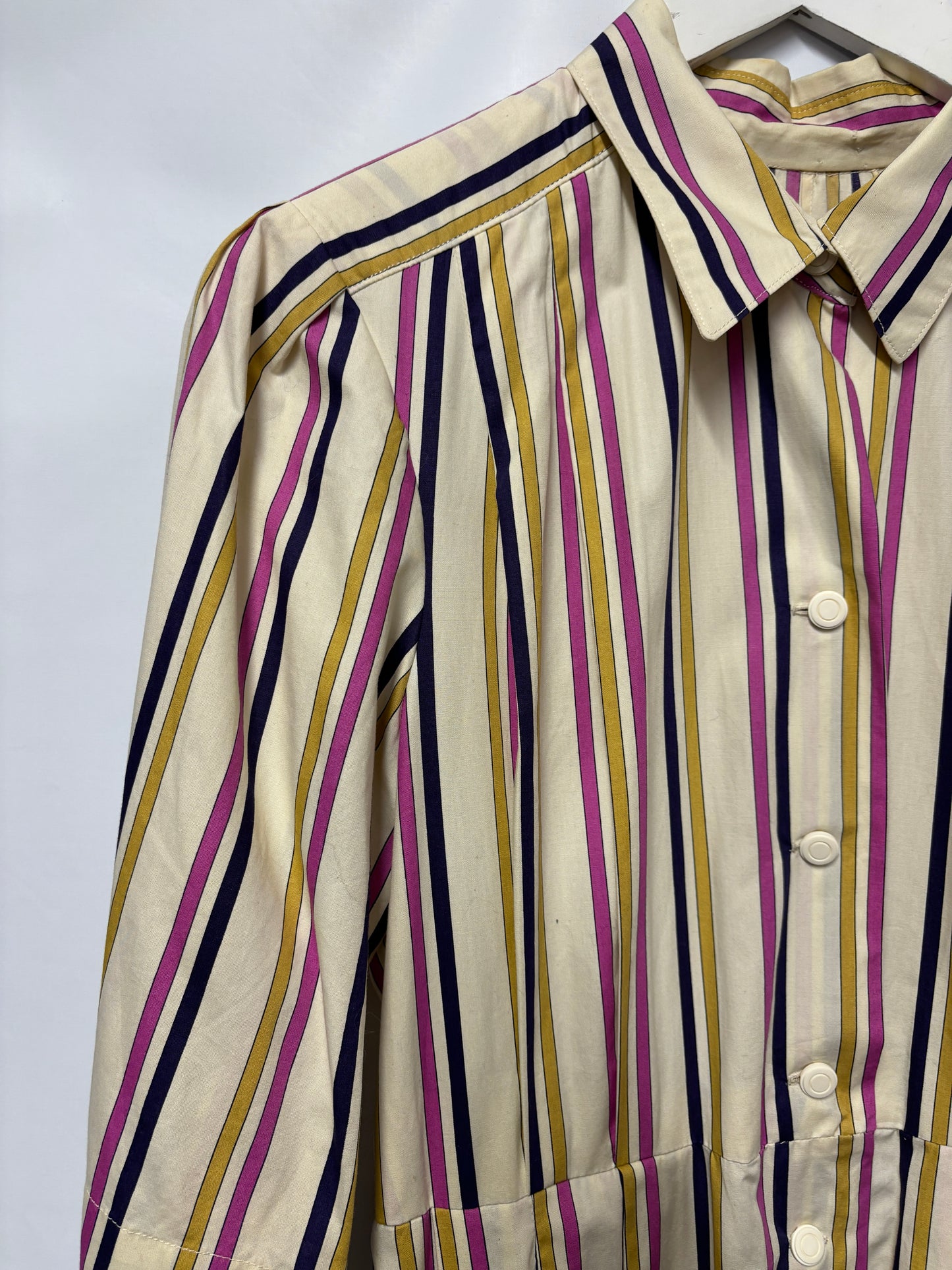 Vintage Multicoloured Striped Shirt Dress