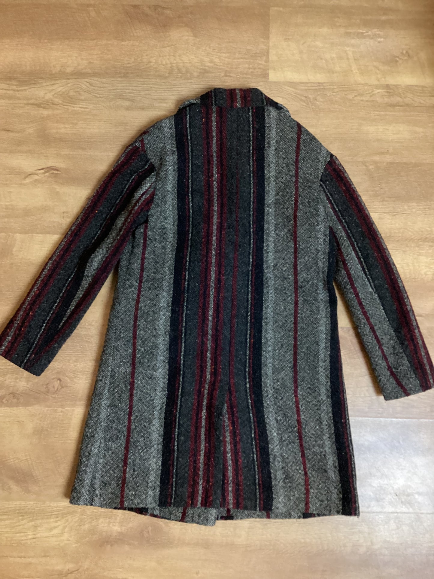Swildens Striped Wool Blend Coat Size S (1)