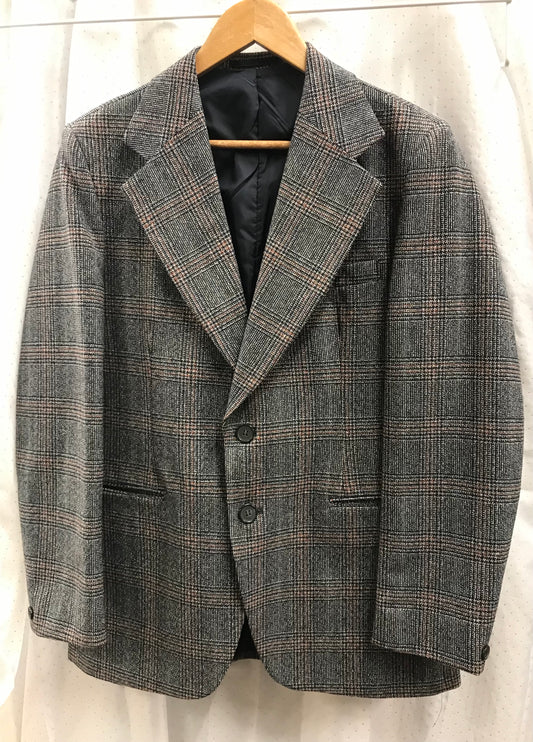Thornproof Twist Tweed Grey with Coloured Check 40inch Chest Jacket