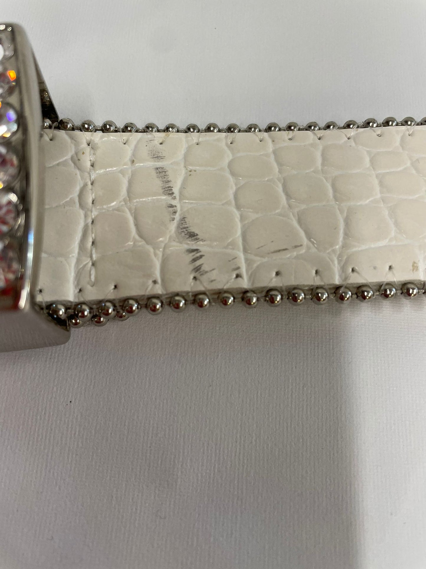 Y2K Schmuck Art White Diamante Belt with Crosses