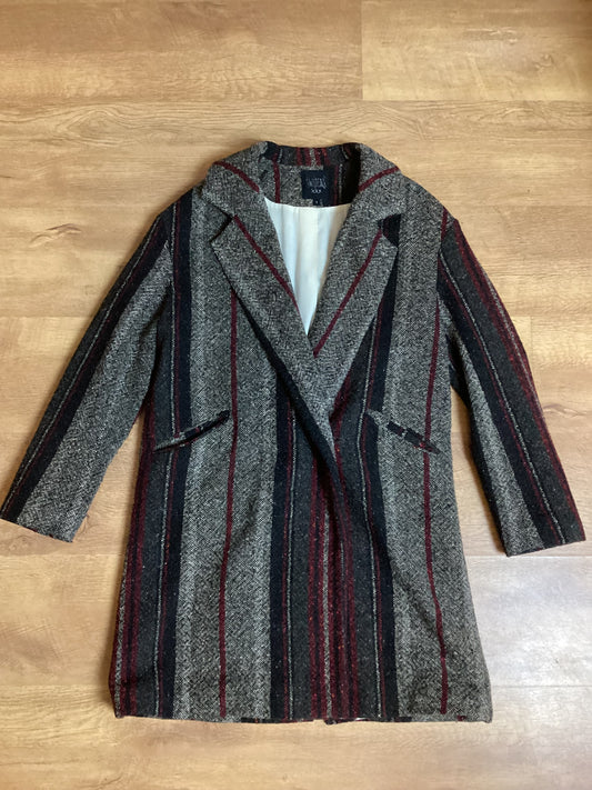 Swildens Striped Wool Blend Coat Size S (1)