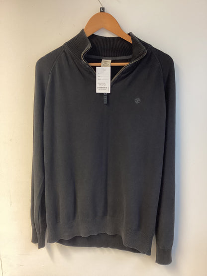 Timberland, Black, Zip Neck Jumper, Size L