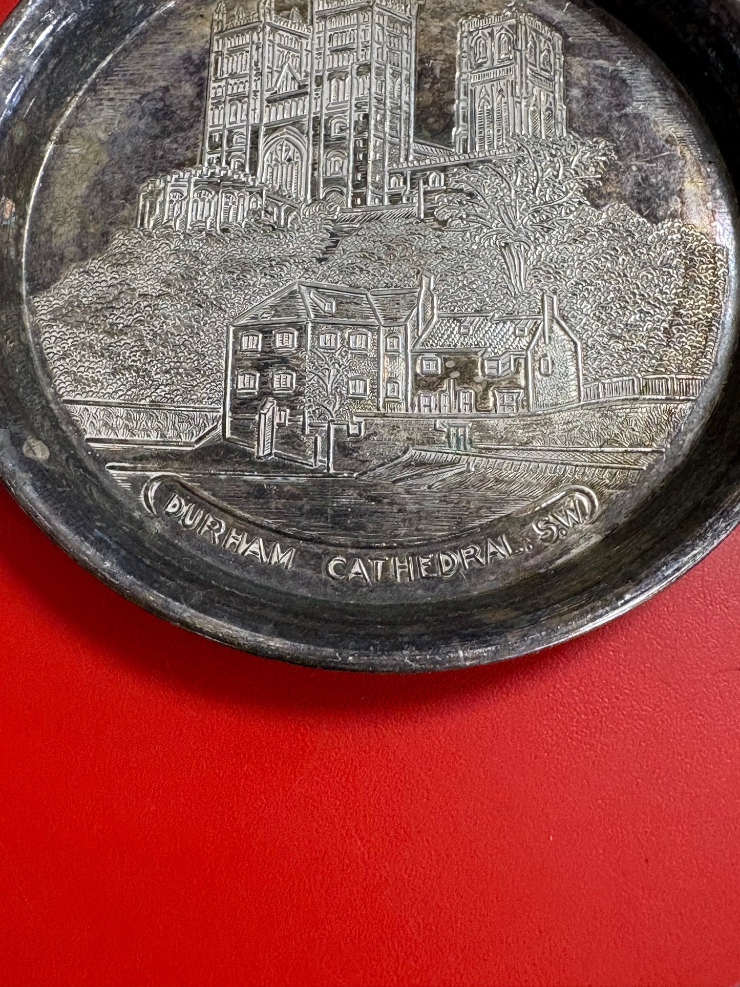 Vintage Durham Cathedral Metal Souvenir Dish